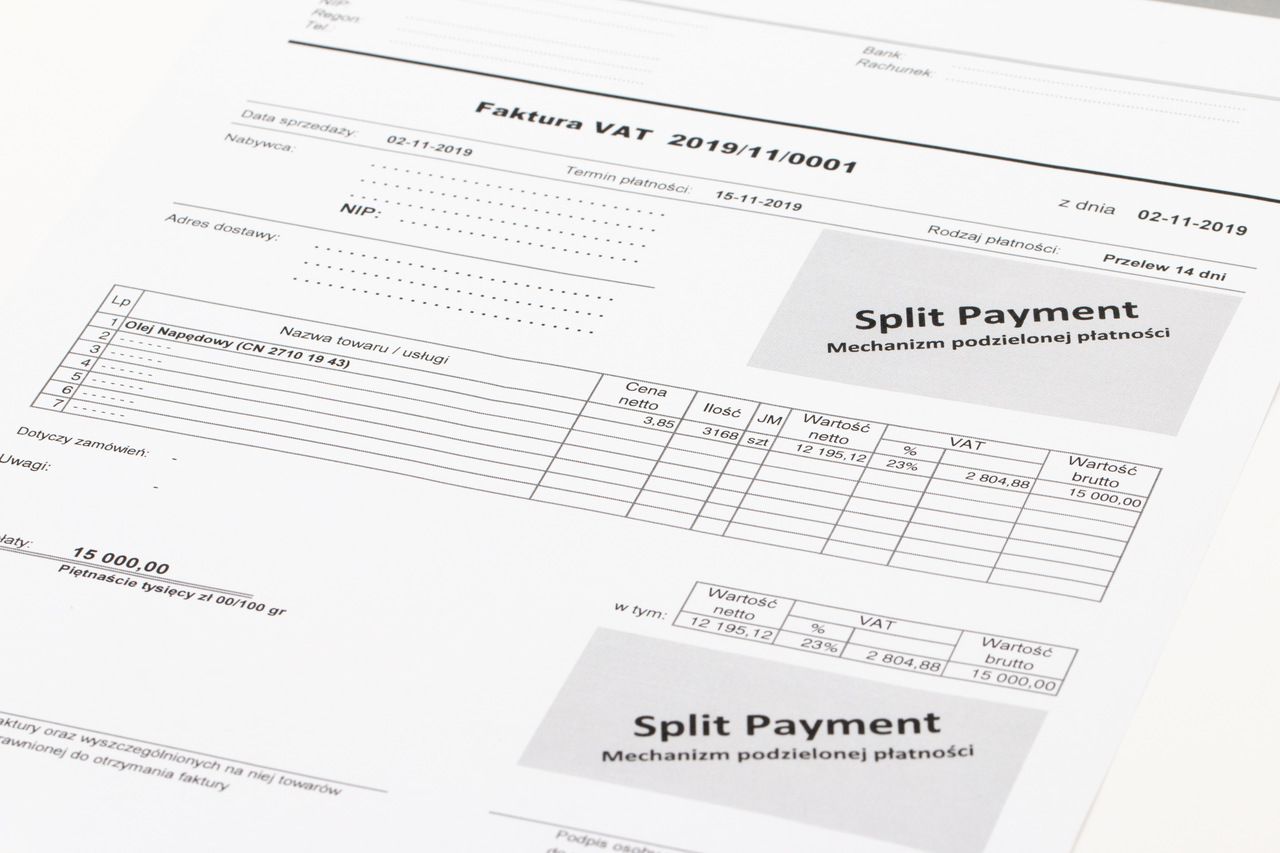 Faktura split payment — warunki